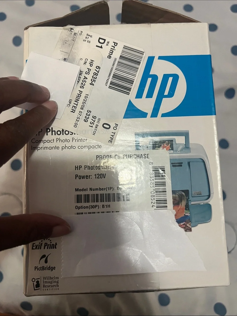 HP Photosmart A526 Compact Photo Printer - Teal and White